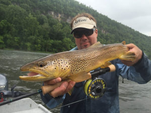 Frank Smethurst shows a nice brown trout